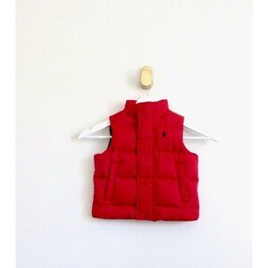 NEW! Polo Ralph Lauren Down Puffer Vest Red Baby SZ 12 Months